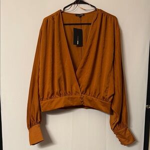 Women's Orange Wrap Top